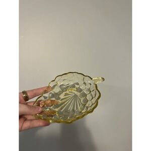Yellow Pressed Glass Grape-Shaped Glossy Bowl